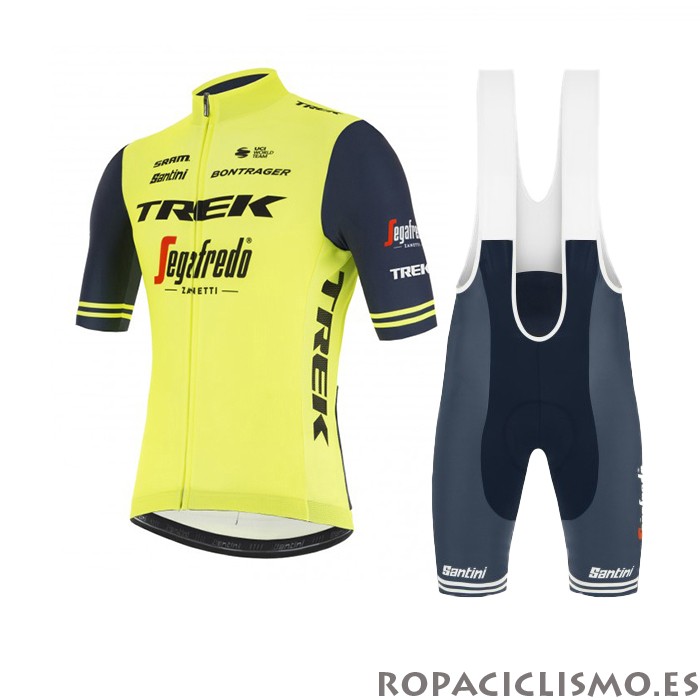 2021 Maillot Trek Segafredo Tirantes Mangas Cortas Amarillo Profundo